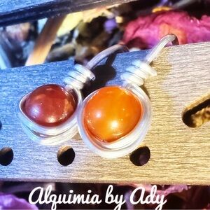 Alquimia Radiant Orange carnelian and Silver Earrings
